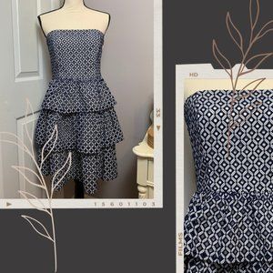 White House Black Market Strapless Dress Three Tiered